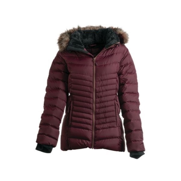 Natural Reflections Casper Range Down Jacket in burgundy